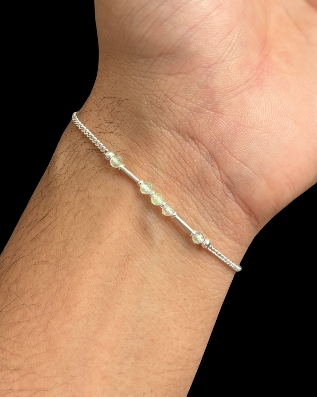 AVENTURINA VERDE PULSERA PLATA