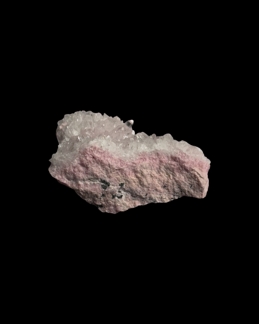 CUARZO CRISTAL Y RODONITA DRUSA (M)