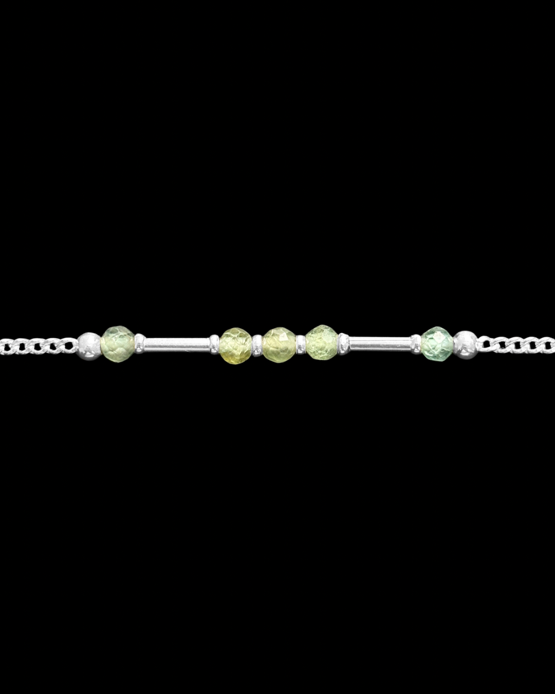 APATITO VERDE PULSERA PLATA
