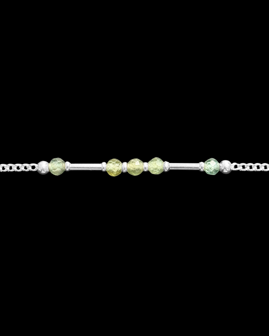APATITO VERDE PULSERA PLATA
