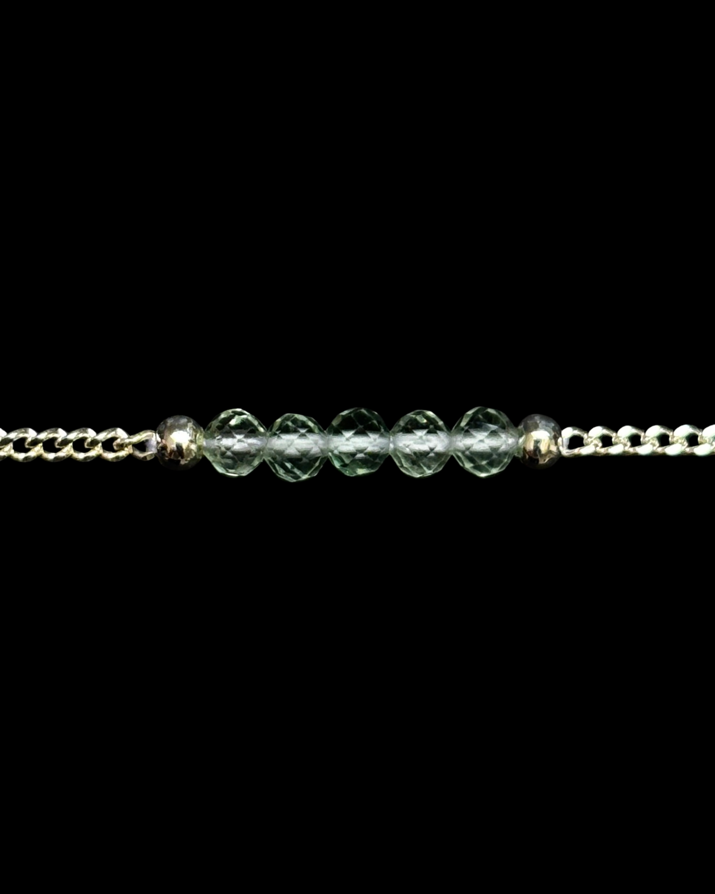 FLUORITA VERDE PULSERA PLATA