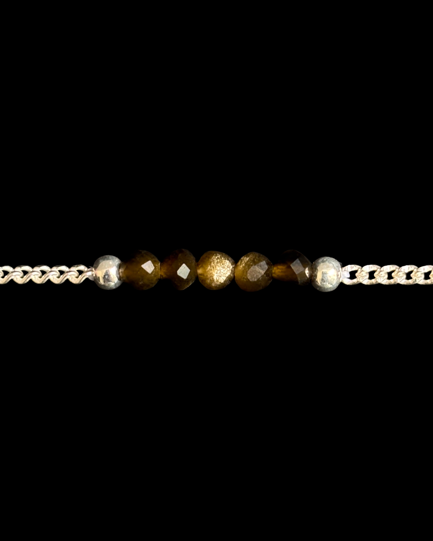 OBSIDIANA DORADA PULSERA PLATA
